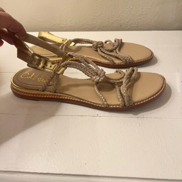 Cole Haan Neutral Flat Sandals 7 - Picture 3 of 4